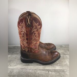 Twisted X MSC008 Cowboy Western Leather Steel Toe Pull On Men’s Boots Size 9 D